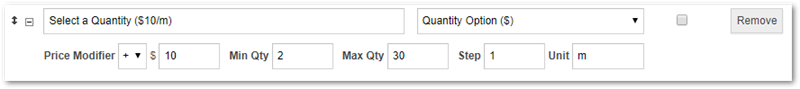 Quantity Option ($)